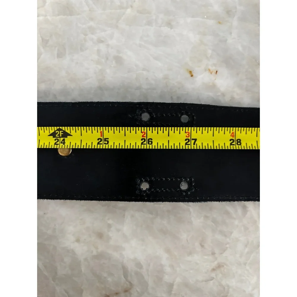 ESCADA Vintage Horse Head Buckle Belt Black Suede Wide Belt Gold Western Germany